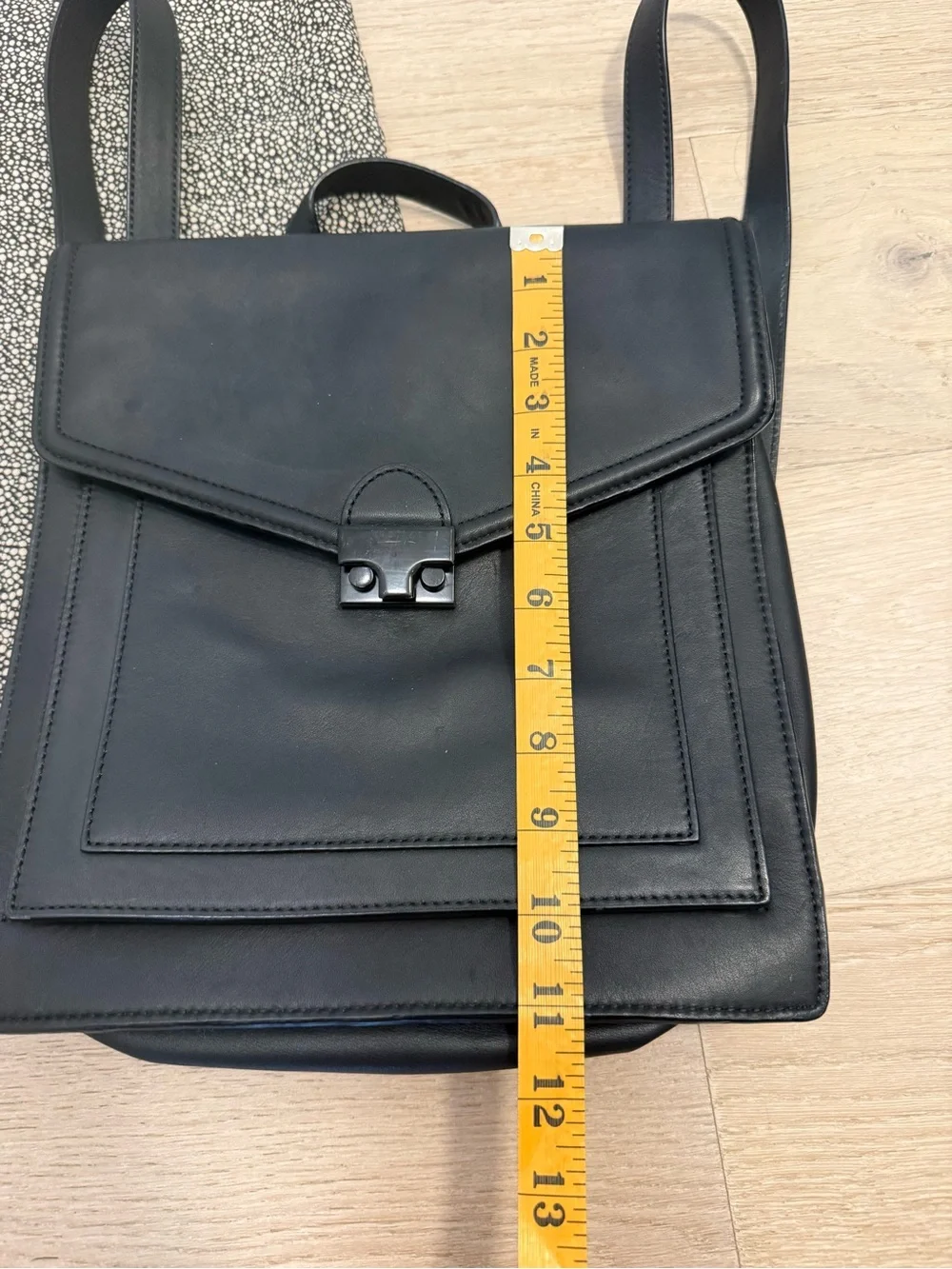 Loeffler Randall Black Leather Convertible Backpack or Crossbody Rare Bag